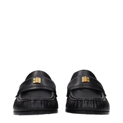 Givenchy Black Leather Slip-On Loafers