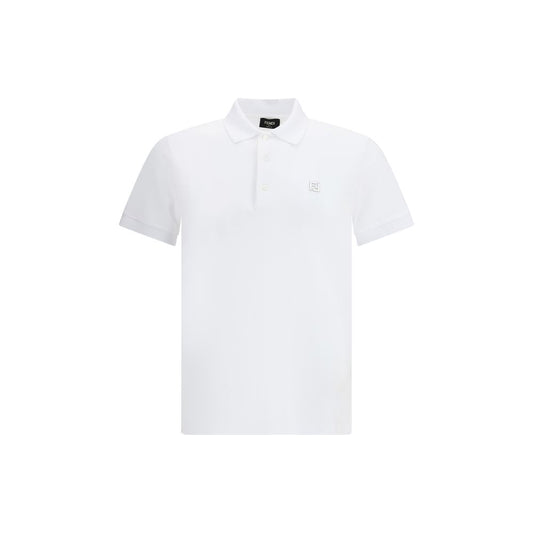 Fendi White Cotton Polo Shirt 1728,72470364320,Clothing,Fendi,L,M,Men,New with tags,Polo Shirts - T-Shirts - Clothing,S,T-Shirts - Clothing,White,XL