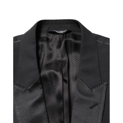 Dolce & Gabbana Black MARTINI Single Breasted Jacket Blazer 1728,67345645728,Black,Blazers - Suits & Blazers - Clothing,Clothing,Dolce & Gabbana,IT54 | XL,Material: 90% Virgin Wool 7% Silk 3% Polyester,Men,New with tags,Suits & Blazers - Clothing
