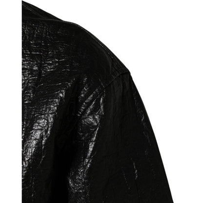 Dolce & Gabbana Black Cellulose Leather FullZip Biker Jacket