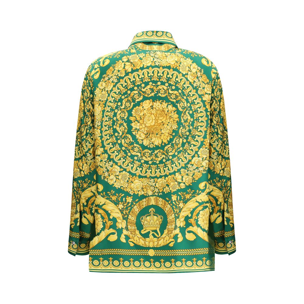 Versace Bicolor Silk Pattern Shirt 1728,72470364320,Bicolor,Clothing,IT40 | M,IT44 | L,New with tags,Pattern - Shirts - Clothing,Shirts - Clothing,Versace,Women