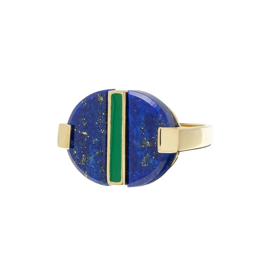 Gold and blue gemstone ring, ALIITA ANELLI MOD. RIDCES10IPYG09K, featuring modern design with striking colors.