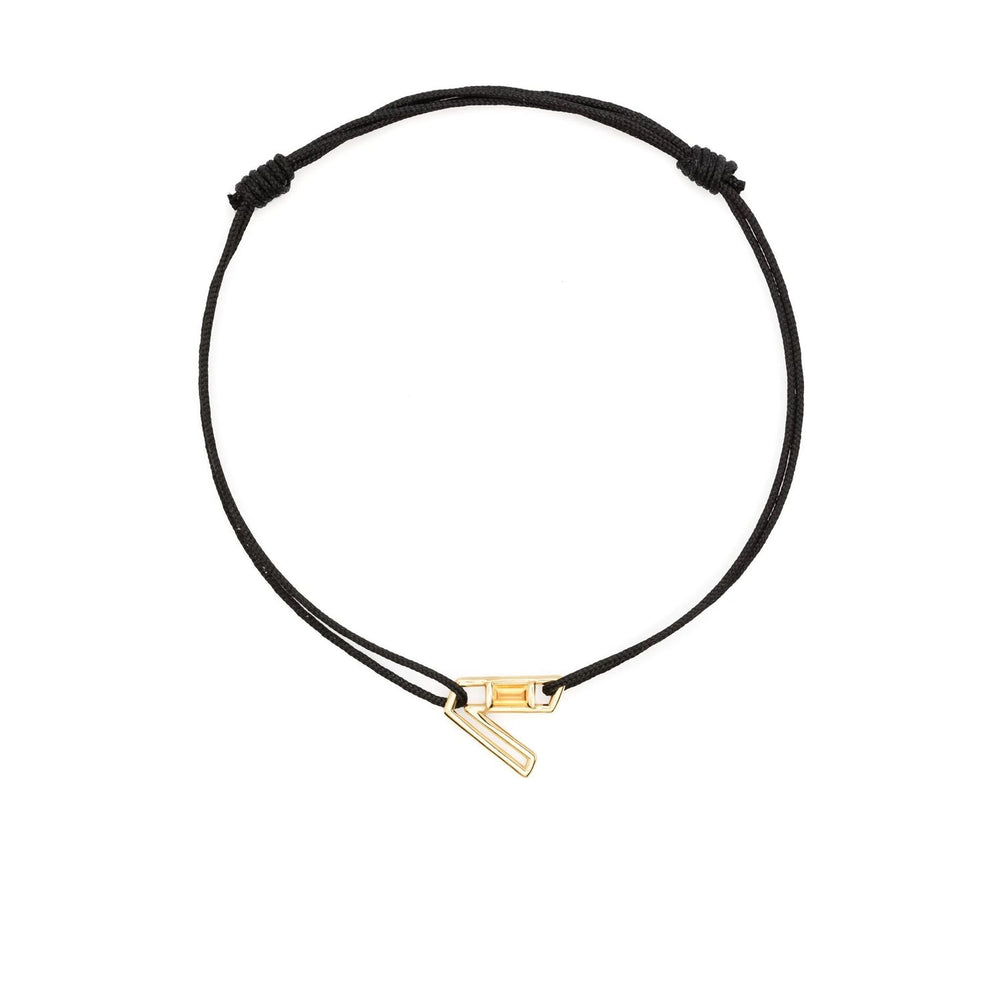 ALIITA BRACCIALI MOD. CBPUHV0016YG09K black cord bracelet with gold charm.