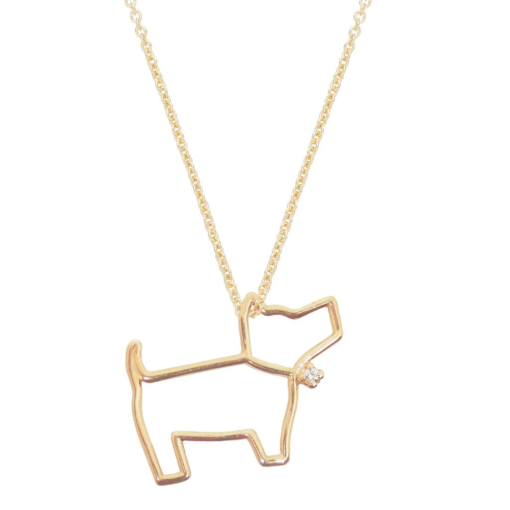 Gold necklace featuring a dog-shaped pendant, ALIITA COLLANE MOD. NRPU50001AYG09K, elegant accessory suitable for any occasion.