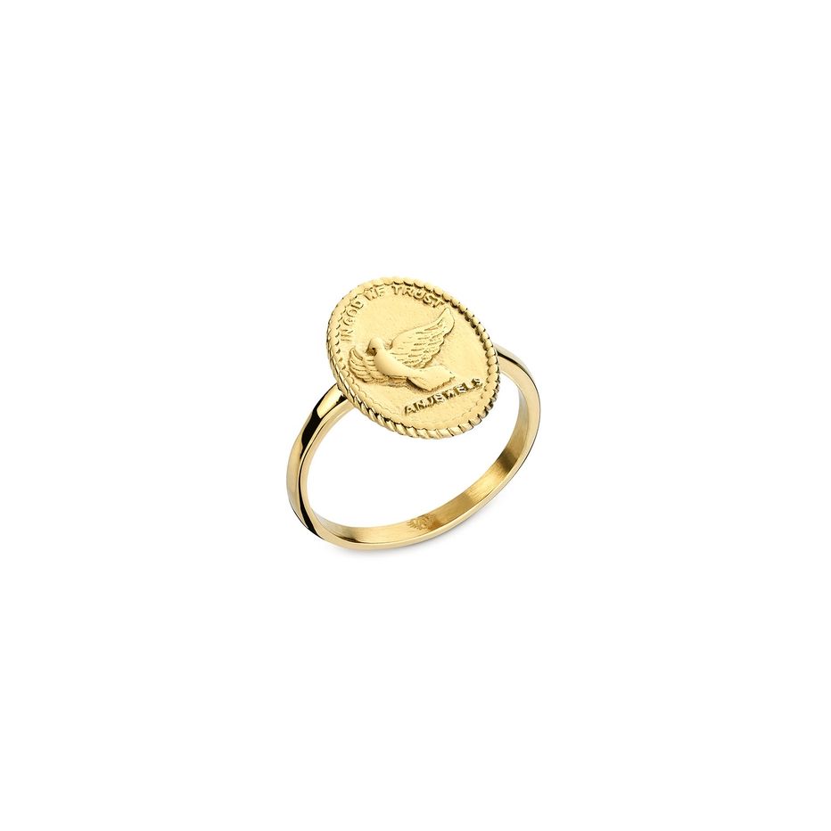 AN JEWELS JEWELRY Mod. AAC.R01Y-9 gold ring with engraved design