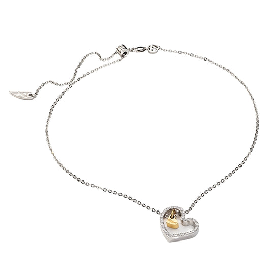 AN JEWELS JEWELRY Mod. AL.NLPA4SCZ heart-shaped pendant necklace with delicate chain.