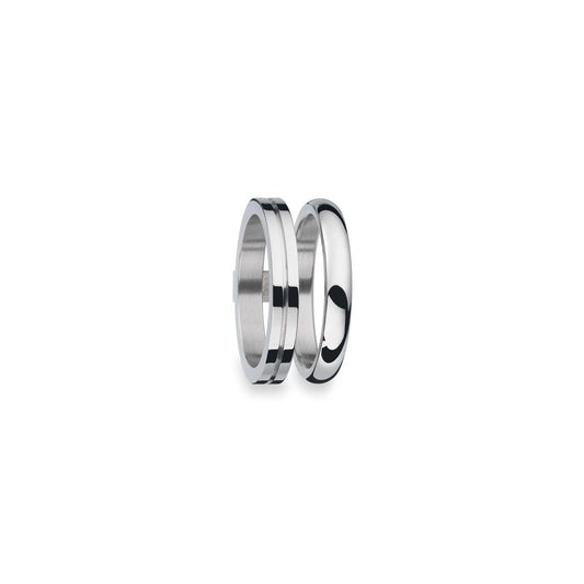 Two silver bands from AN JEWELS JEWELRY Mod. AR.R2NS05S-7 on a white background, showcasing modern elegance.