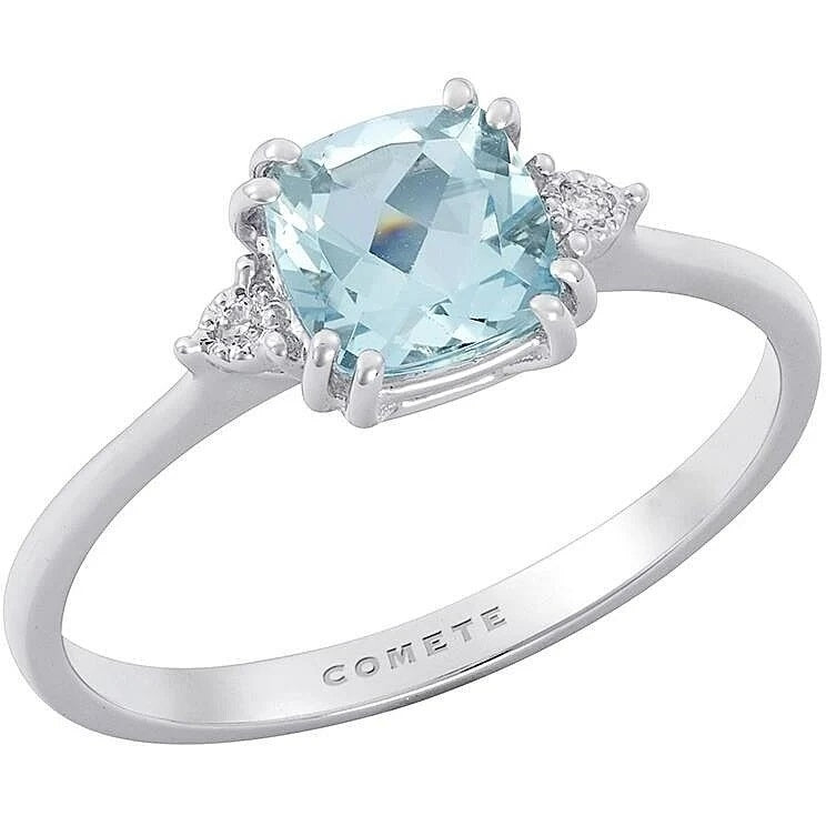 Stunning silver ring with aquamarine gemstone - ANELLI COMETE MOD. ANQ349.