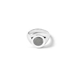 ANELLI COMETE MOD. UAN129S silver ring with textured design on the surface, shown on a white background.