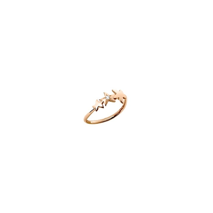 ANELLI DODO MOD. DAC1008STAR3DB09R52 gold star ring with three stars design on a white background.