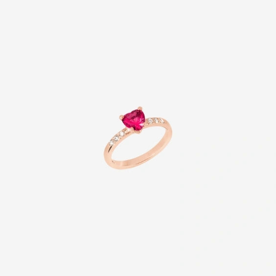Elegant ANELLI DODO MOD. DAC3001HEARTDSR9R53 with heart-shaped gemstone and diamonds on a rose gold band.