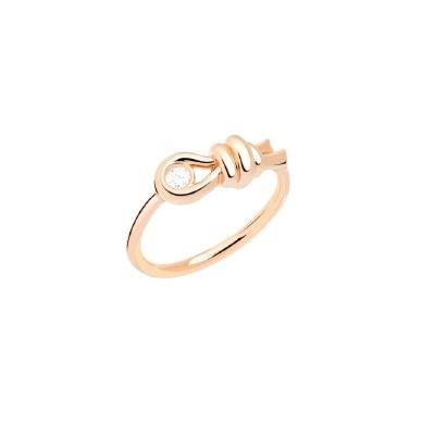 Gold ring with knot and stone detail, ANELLI DODO MOD. DAC3010KNOT0DB09R53