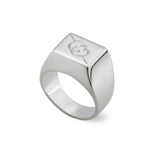 ANELLI GUCCI MOD. YBC774046001 silver ring with iconic logo, stylish and modern design suitable for fashion enthusiasts.