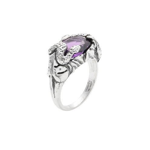 Silver ring with purple gemstone, ANELLI RASPINI MOD. 12076_16