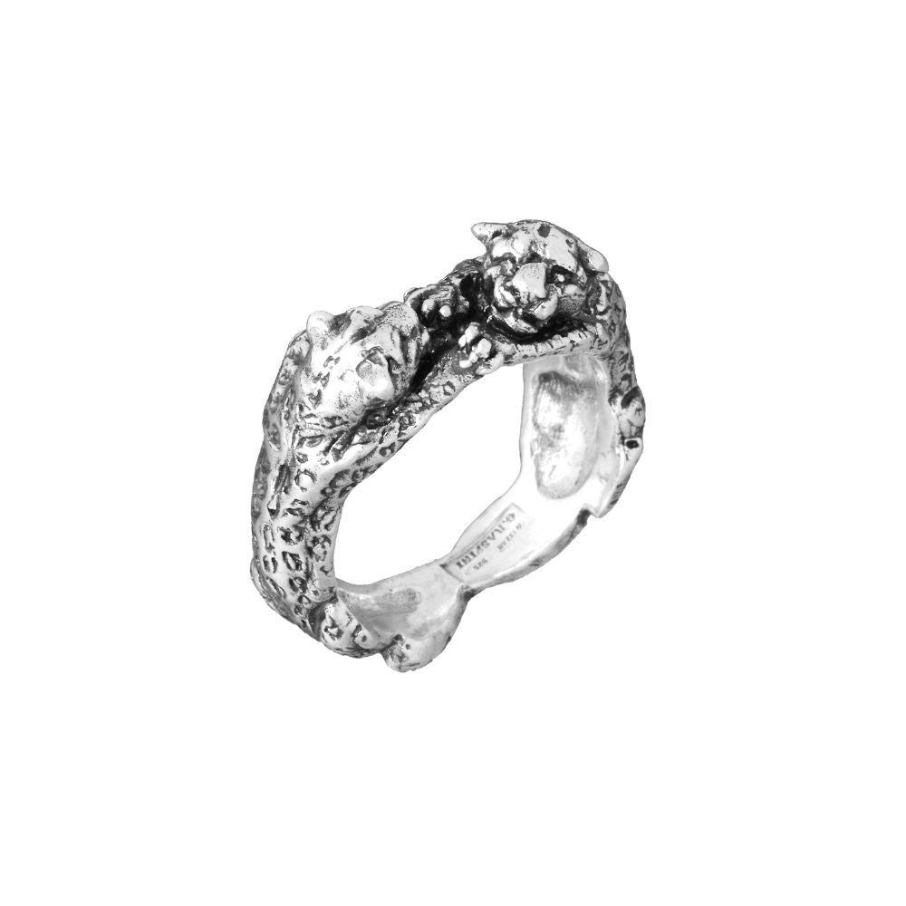 ANELLI RASPINI MOD. 12275_14 sterling silver ring with intricate design featuring animal motifs.