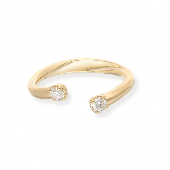 ANELLI RECARLO MOD. R01FN006_G020-14 gold ring with two diamond accents