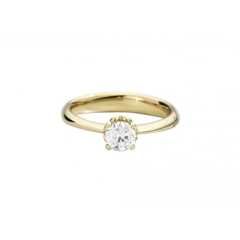 ANELLI RECARLO MOD. R01SO001_G016-14 elegant gold ring with diamond solitaire, perfect for engagements and special occasions.