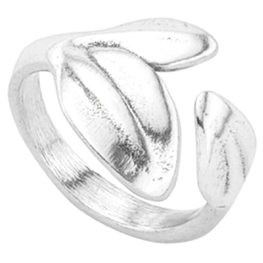 ANELLI UNO DE 50 MOD. UD_ANI0602MTL00012 stylish silver ring with artistic leaf design