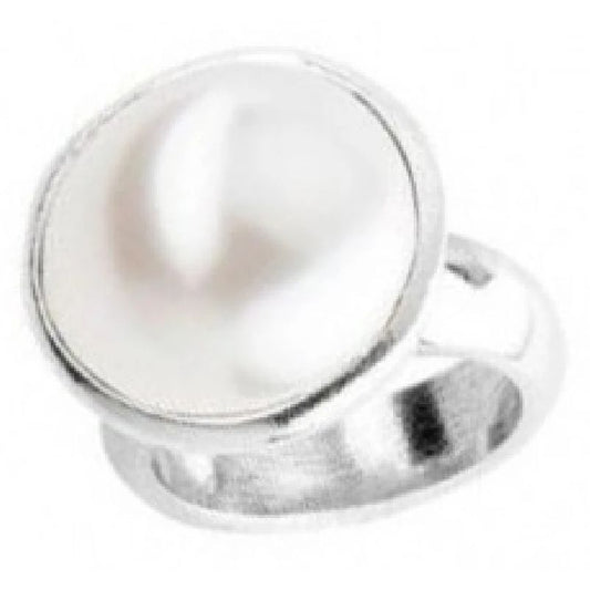 ANELLI UNO DE 50 MOD. UD_ANI0663BPLMTL15 silver ring with pearl detail