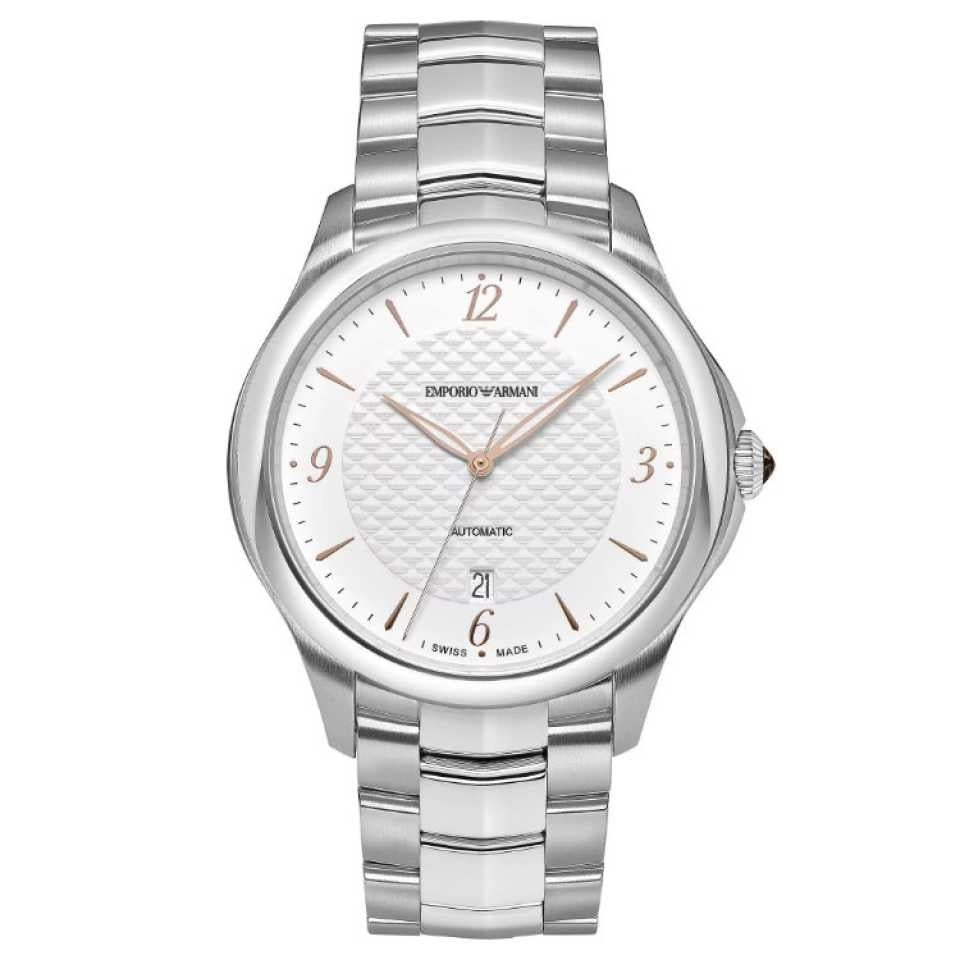 ARMANI EMPORIO SWISS Mod. ESEDRA - Automatic wristwatch with stainless steel strap, 5 ATM water resistance, and sapphire dial.