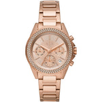 Rose gold ARMANI EXCHANGE MOD. AX5652 watch with crystal bezel and chronograph features.