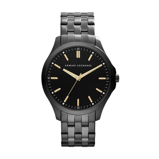 ARMANI EXCHANGE Mod. AX2144 wristwatch, 45mm stainless steel case, quartz movement, black dial, SS bracelet, 5 ATM water resistant.