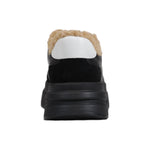 ASH Black And White Leather Sneaker back view showing black sole and cozy lining, part of the Fall/Winter women's collection, 100% leather.