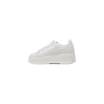 ASH White Leather Sneaker for women made of 90% calf leather and 10% thermoplastic polyurethane. Stylish white sneaker design.