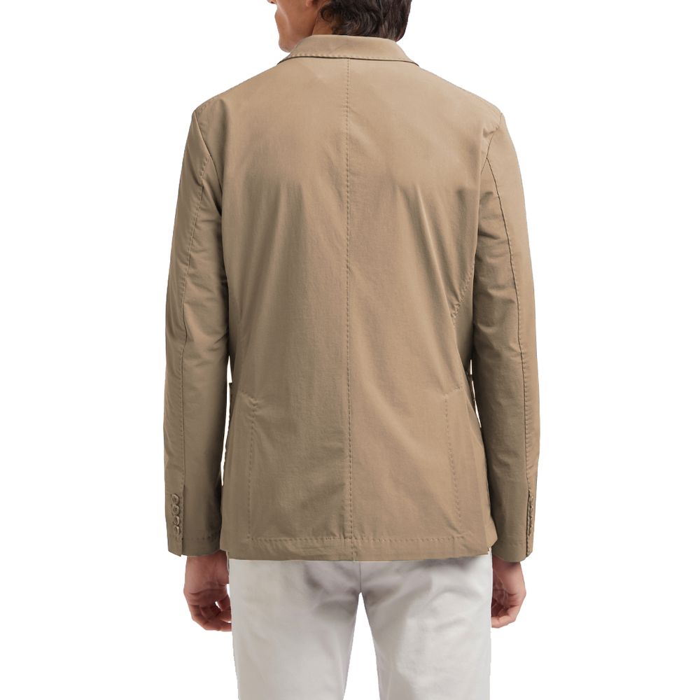 Front view with bag zipped and handles upright.