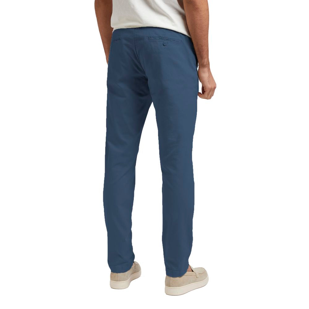 Rear view of AT.P.CO Blue Cotton Men's Trouser showcasing sleek design and vibrant color, perfect for modern style and comfort.