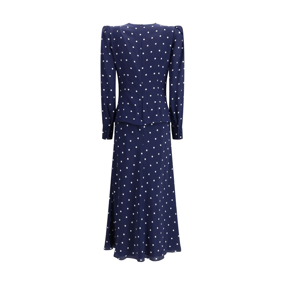 Alessandra Rich Blue Silk Cocktail Dress