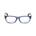 Alexander McQueen Blue Acetate Frames, unisex style with transparent blue design, lens measures 52mm, bridge 17mm, temple 140mm