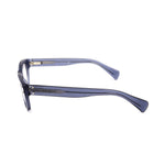 Side view of Alexander McQueen Blue Acetate Frames with transparent blue color, model AMQ4223BMP, size 52/17/140 mm.