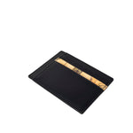 Alviero Martini Prima Classe Black Leather Cardholder showcasing the elegant design with geographic accents, ideal for organizing essentials.