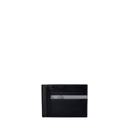 Alviero Martini Prima Classe Gray Leather Cardholder showcasing slim design with card slots