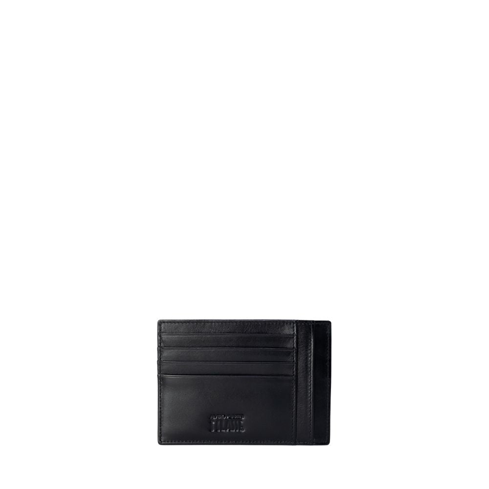 Alviero Martini Prima Classe Gray Leather Cardholder with multiple slots for cards and documents, elegant and functional design.