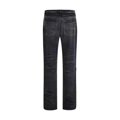 Amiri Black Cotton Straight-Leg Jeans