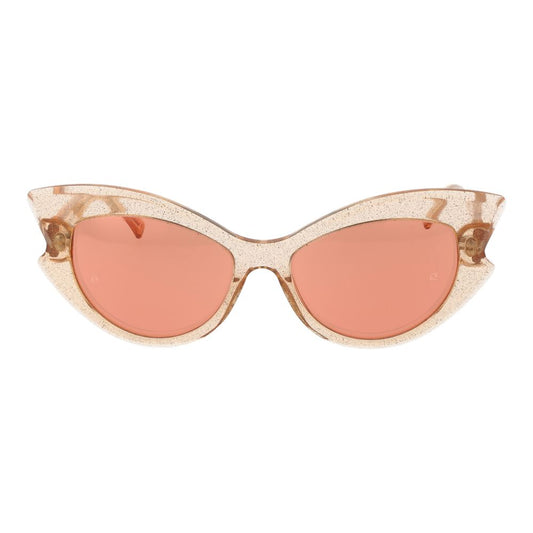 Andy Wolf Orange Unisex Sunglass with cat eye full-rim acetate frame and mirrored lenses, 100% UVA & UVB protection.