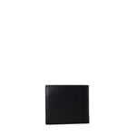 Armani Exchange Black Leather Wallet with coin pocket, elegant men’s accessory made of 100% bovine leather, compact and durable design.
