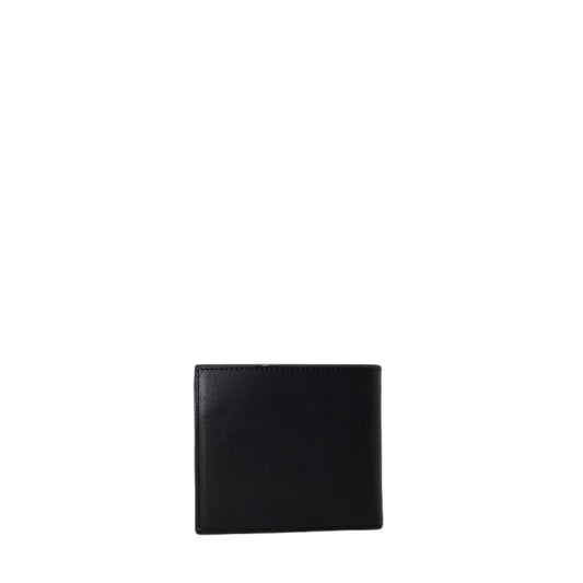 Armani Exchange Black Leather Wallet with coin pocket, elegant men’s accessory made of 100% bovine leather, compact and durable design.