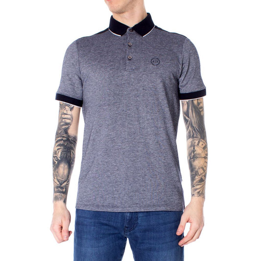Armani Exchange Blue Cotton Polo Shirt Armani Exchange