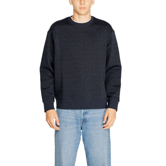 Armani Exchange Blue Cotton Sweatshirt Armani Exchange