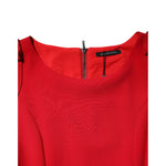 Armani Exchange Red Above Knee Long Sleeves Sheath Dress with zipper closure and logo details.