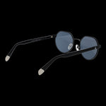 BENETTON MOD. BE7042 53002 gent sunglasses showcasing side view with black frame and blue lenses.