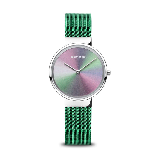BERING MOD. 10X31-ANNIVERSARY1 watch with green strap and metallic dial