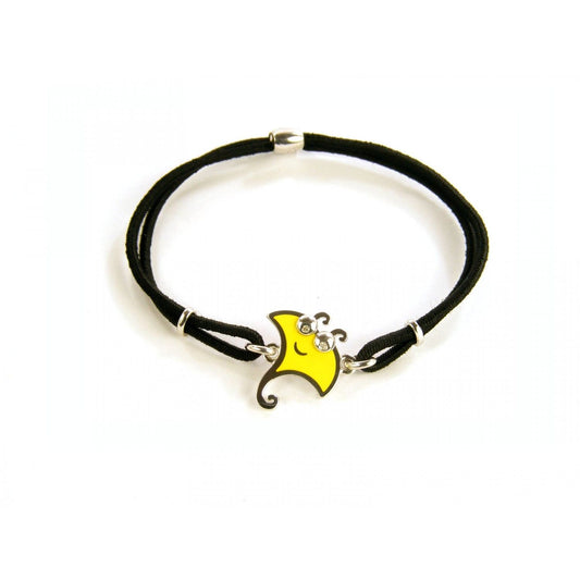 BRACCIALI CHANTECLER MOD. 35592 One size - unique yellow pendant on sleek black cord bracelet