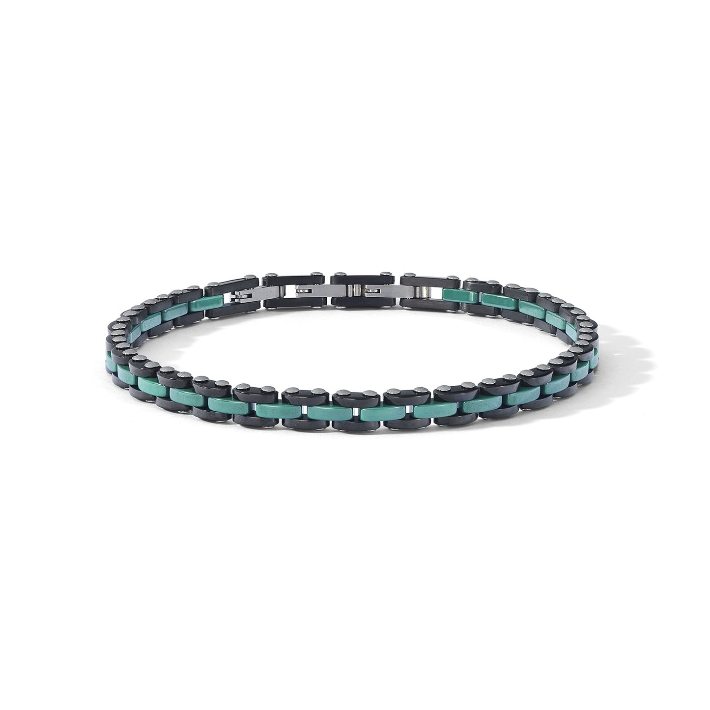 BRACCIALI COMETE MOD. UBR1235 teal and black bracelet on white background