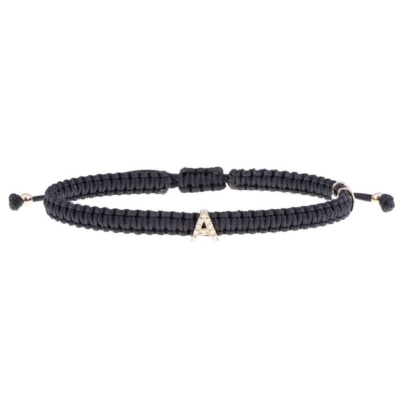 BRACCIALI CONCORDIA MOD. AC22-A bracelet with a black woven band and decorative letter "A"