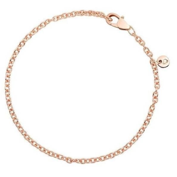 BRACCIALI DODO MOD. DBB2000CHAIN0009RL rose gold chain bracelet with charm detail, elegant and minimalist jewelry design.