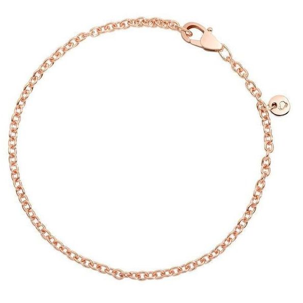 BRACCIALI DODO MOD. DBB2000CHAIN0009RXXL rose gold chain bracelet with clasp and charm, elegant and minimalist design